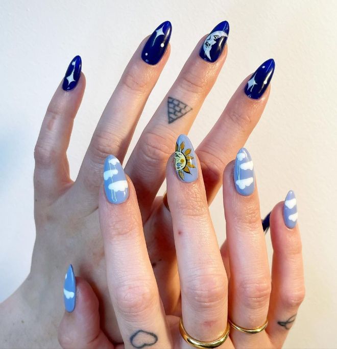 Forget The Basic Blue Nails! Up Your Nail Game With These Blue Glam Nails
