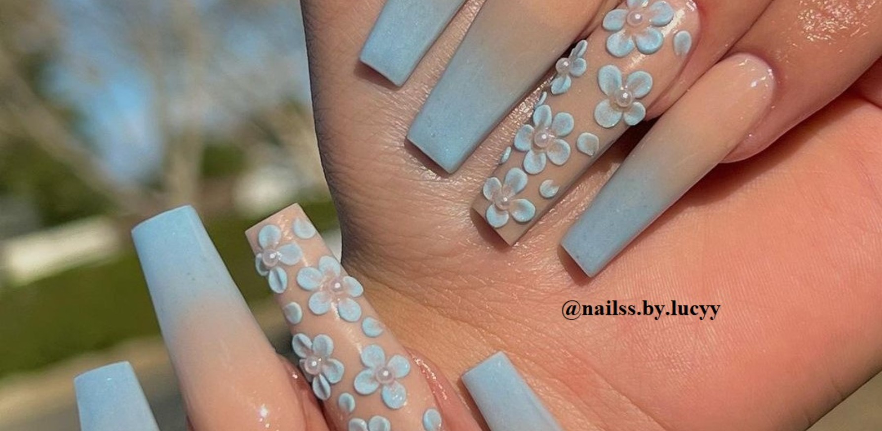 Try The Baby Blue Nail Trend To Complement Your Summer Outfits