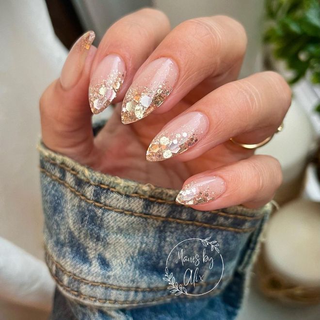 Naked Glitter Manicure Is The New Nail Trend For Valentine’s Day